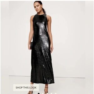 Banana Republic Shimmering Black Maxi Dress